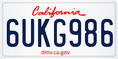 CA license plate 6UKG986