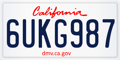 CA license plate 6UKG987