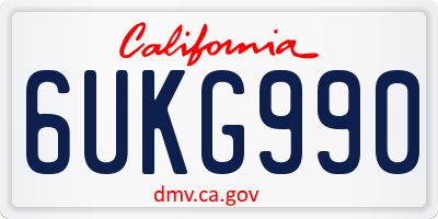 CA license plate 6UKG990