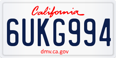CA license plate 6UKG994