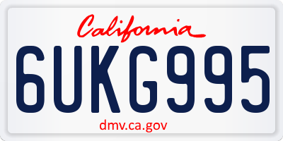 CA license plate 6UKG995