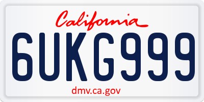 CA license plate 6UKG999