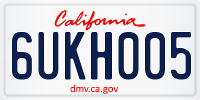 CA license plate 6UKH005