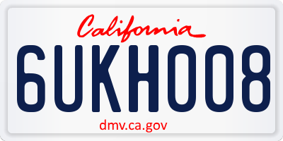 CA license plate 6UKH008