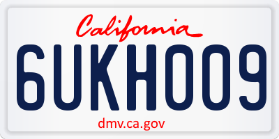 CA license plate 6UKH009