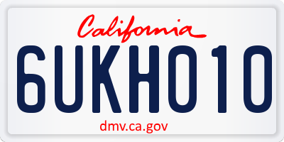 CA license plate 6UKH010