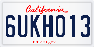 CA license plate 6UKH013