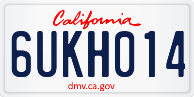CA license plate 6UKH014