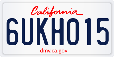 CA license plate 6UKH015