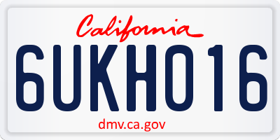 CA license plate 6UKH016