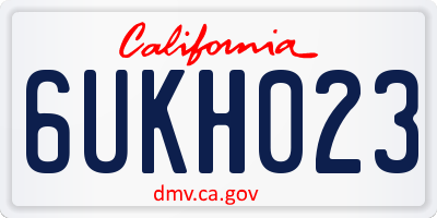 CA license plate 6UKH023