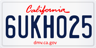 CA license plate 6UKH025