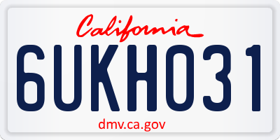 CA license plate 6UKH031