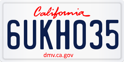 CA license plate 6UKH035