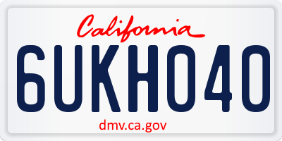 CA license plate 6UKH040