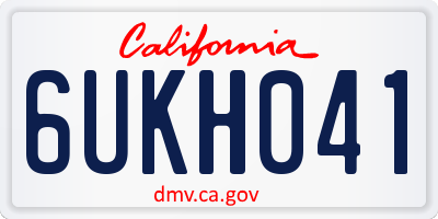 CA license plate 6UKH041