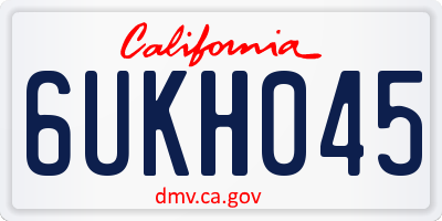 CA license plate 6UKH045