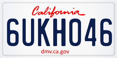 CA license plate 6UKH046