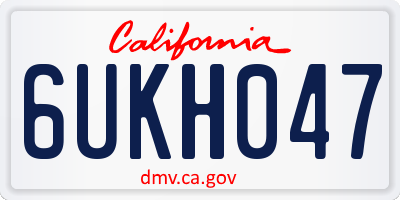 CA license plate 6UKH047