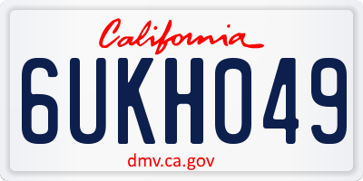 CA license plate 6UKH049