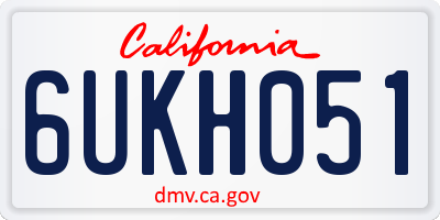 CA license plate 6UKH051