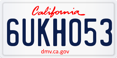 CA license plate 6UKH053