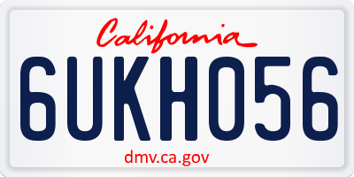 CA license plate 6UKH056