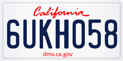 CA license plate 6UKH058