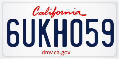 CA license plate 6UKH059