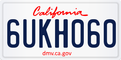 CA license plate 6UKH060