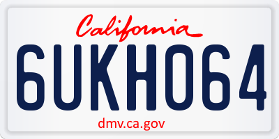 CA license plate 6UKH064