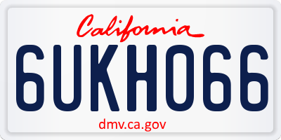 CA license plate 6UKH066