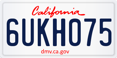 CA license plate 6UKH075