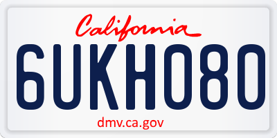CA license plate 6UKH080