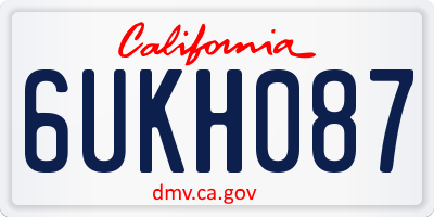 CA license plate 6UKH087