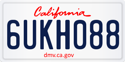CA license plate 6UKH088