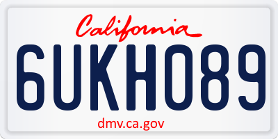 CA license plate 6UKH089