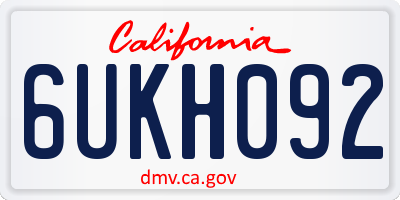 CA license plate 6UKH092