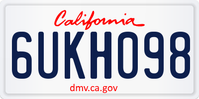 CA license plate 6UKH098