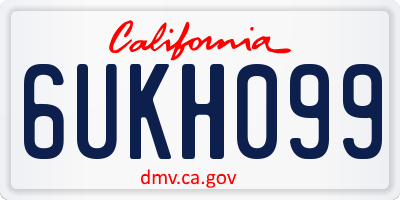 CA license plate 6UKH099