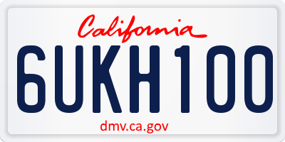 CA license plate 6UKH100