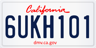 CA license plate 6UKH101