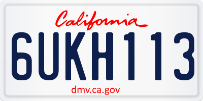 CA license plate 6UKH113