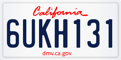 CA license plate 6UKH131