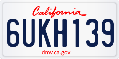 CA license plate 6UKH139