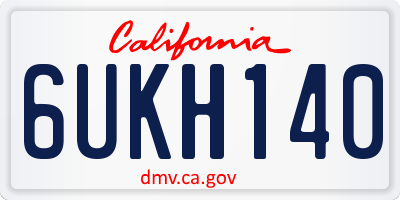 CA license plate 6UKH140