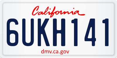 CA license plate 6UKH141