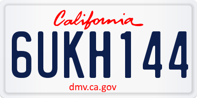 CA license plate 6UKH144
