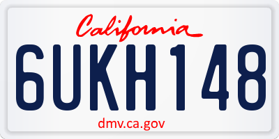 CA license plate 6UKH148