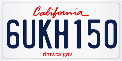 CA license plate 6UKH150